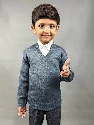 3Yrs - 8Yrs Grey Full Sleeve Sweater For Kids KSW09