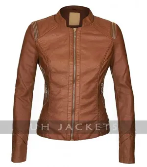 Brown Bomber Jacket For Women