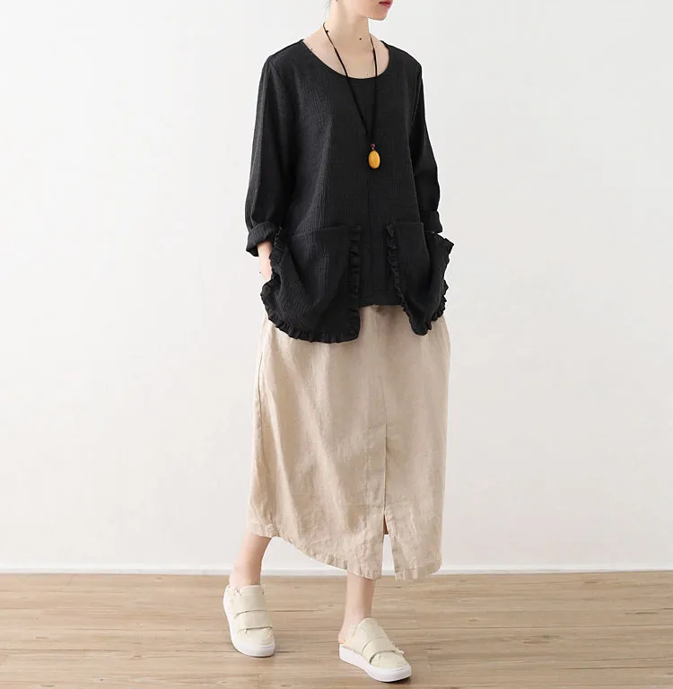 Casual Summer Women Skirts Women Skirts Women Linen Cotton Skirts ATM962332