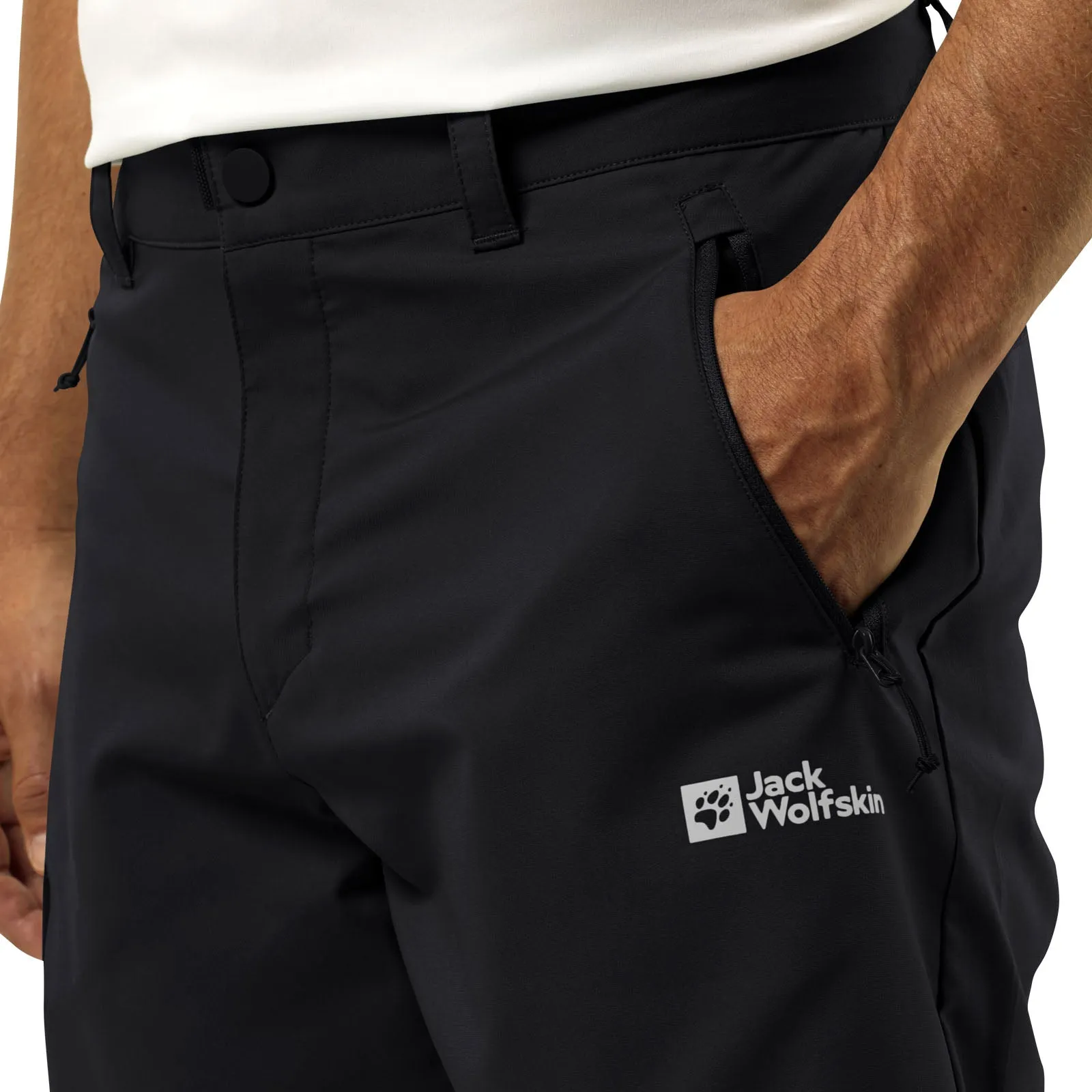 Jack Wolfskin Mens Active Track Walking Softshell Shorts - Black