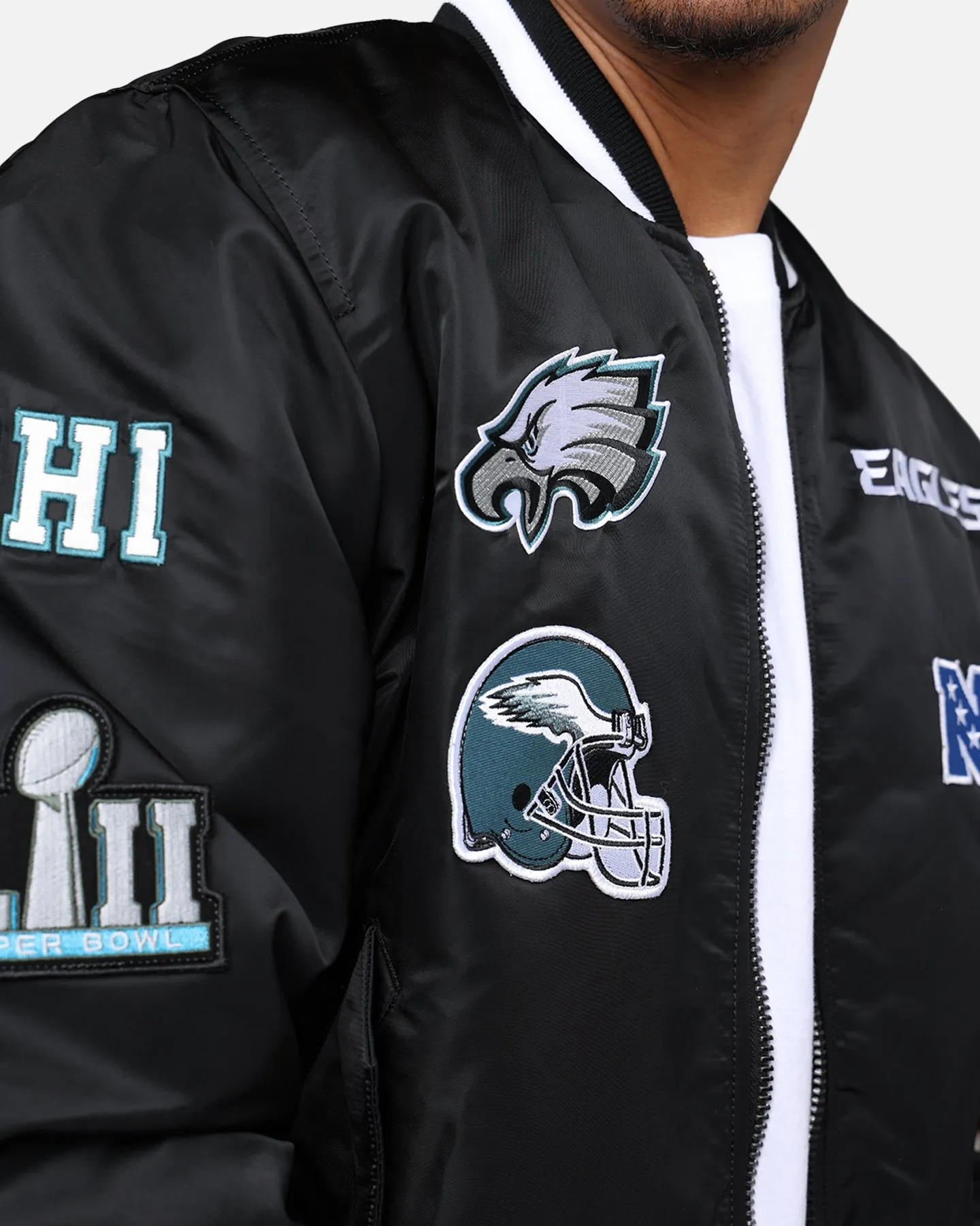 New Era X Alpha Series X NFL Philadelphia Eagles MA-1 Bomber Jacket Black