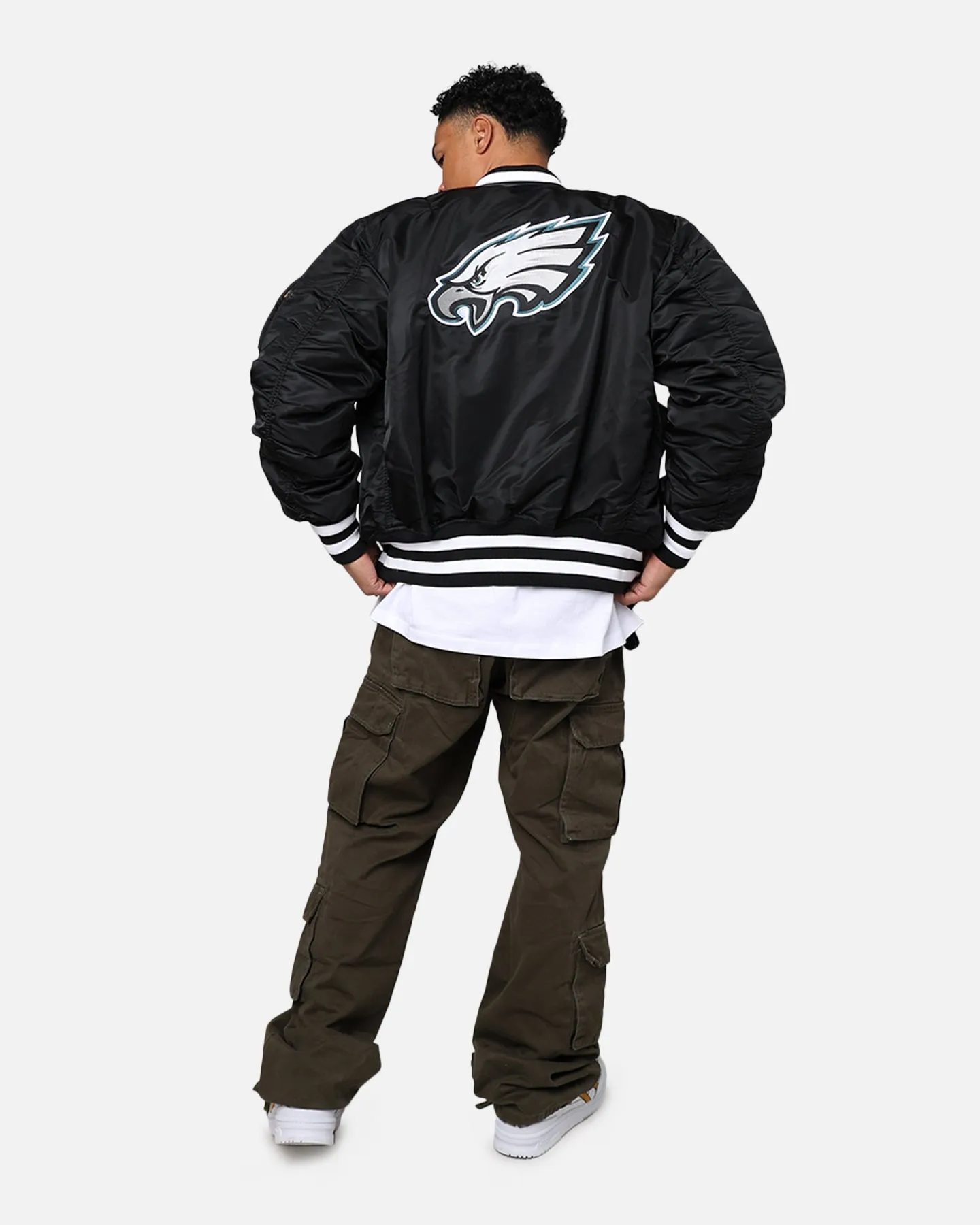 New Era X Alpha Series X NFL Philadelphia Eagles MA-1 Bomber Jacket Black