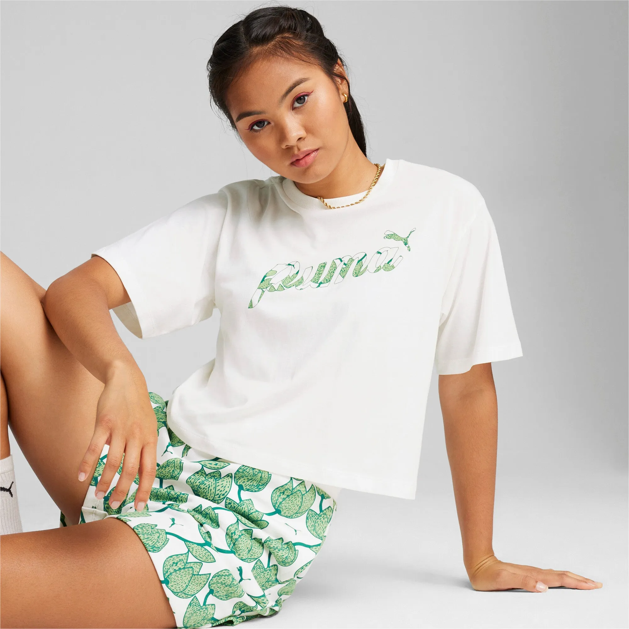 PUMA Blossom Short Graphic Tee Women's