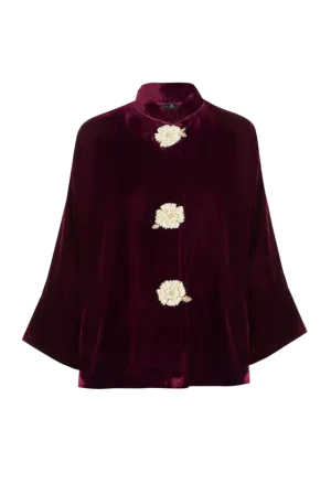 Rosa Velvet Jacket - Wine by Rosewater House