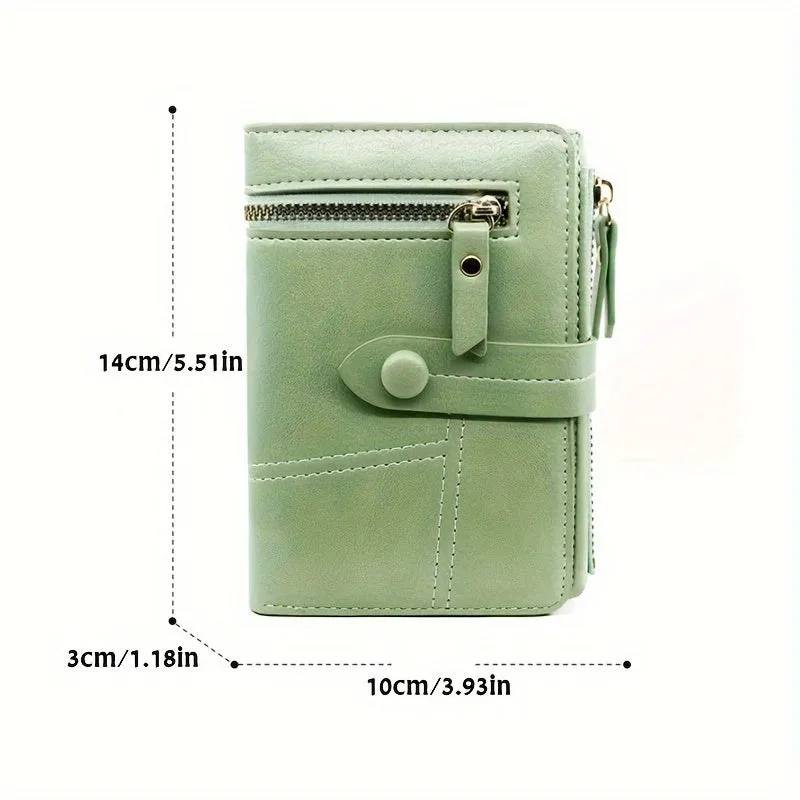 Solid Color Short Mini Wallet, Clutch Bifold Con Purse, Trendy Credit Card Holder