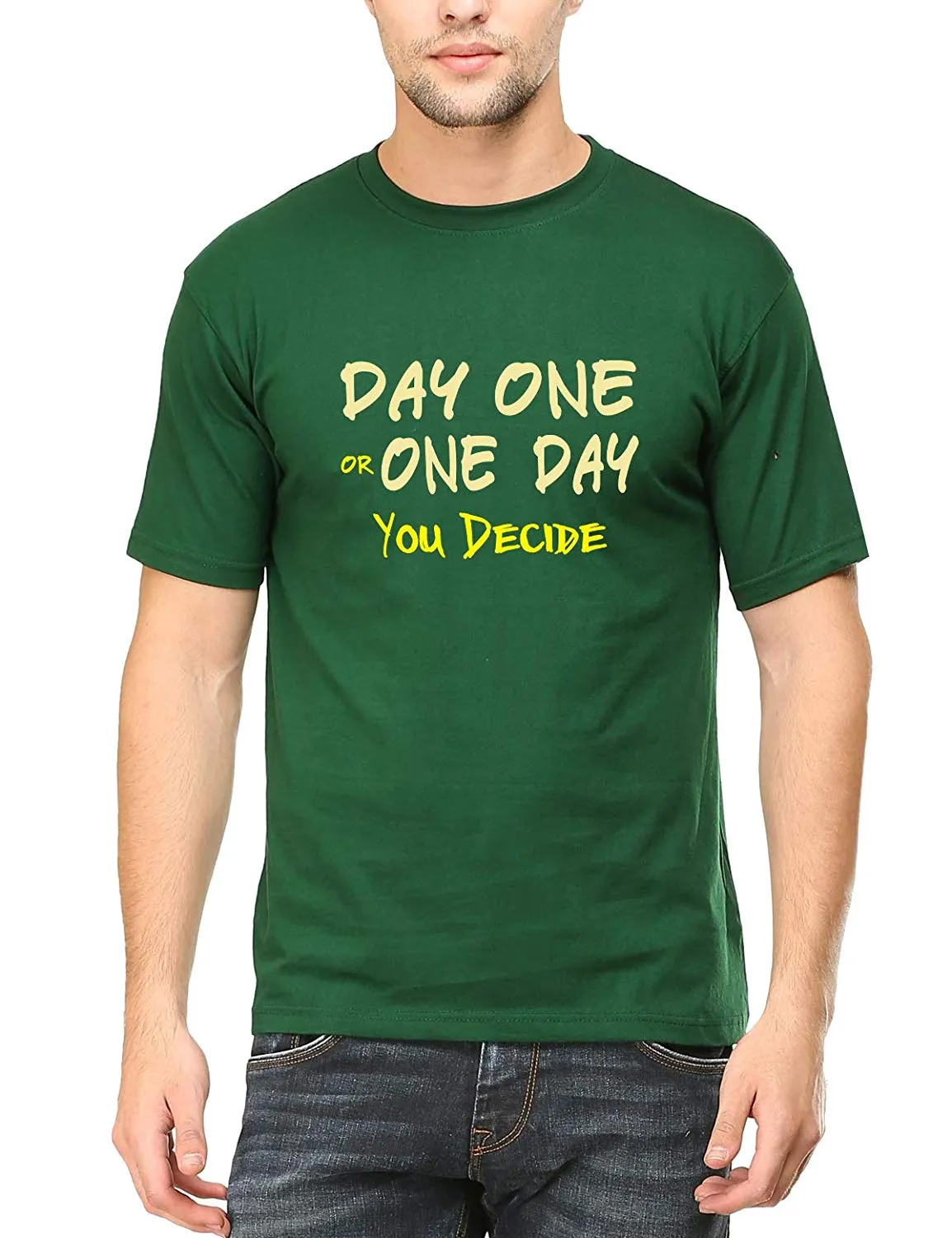 Swag Swami Men's  Day One Or One Day You Decide Cycling Motivation T-Shirt