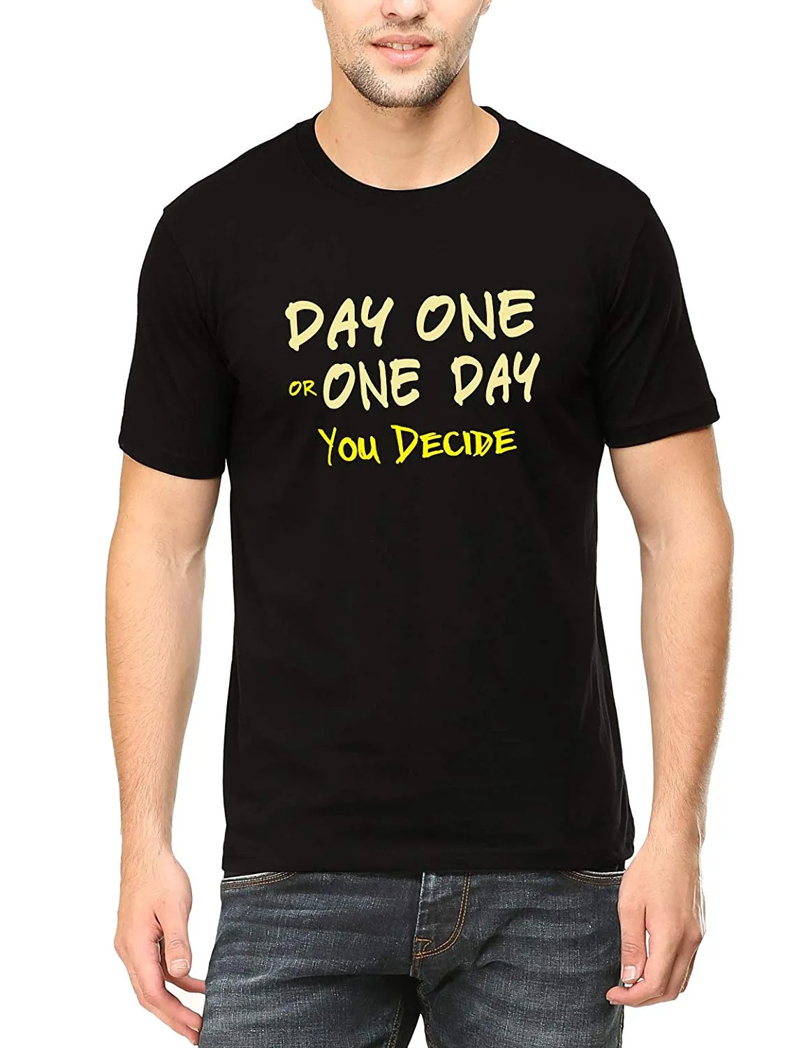 Swag Swami Men's  Day One Or One Day You Decide Cycling Motivation T-Shirt