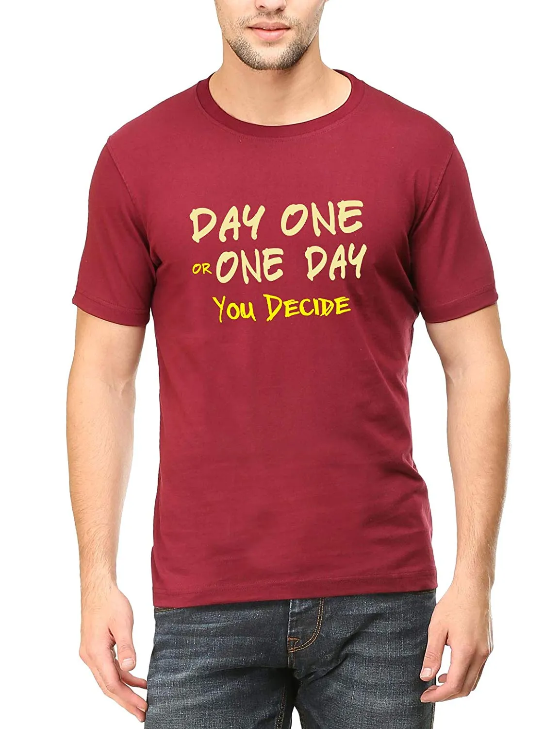 Swag Swami Men's  Day One Or One Day You Decide Cycling Motivation T-Shirt