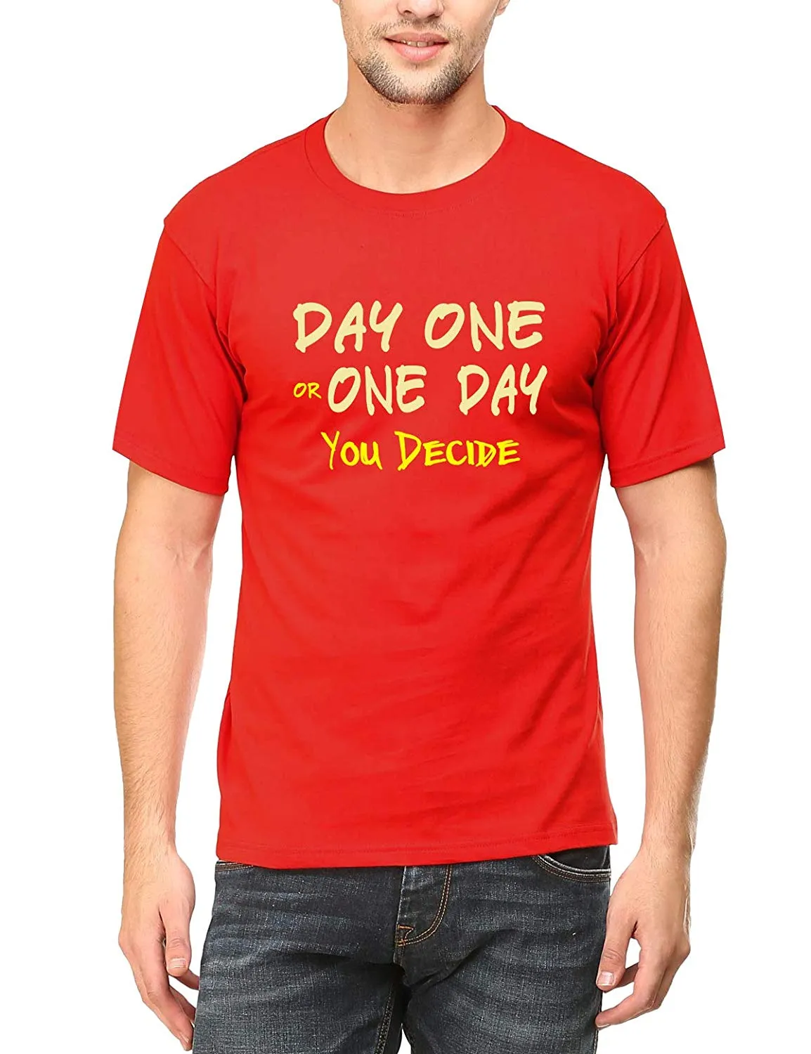 Swag Swami Men's  Day One Or One Day You Decide Cycling Motivation T-Shirt