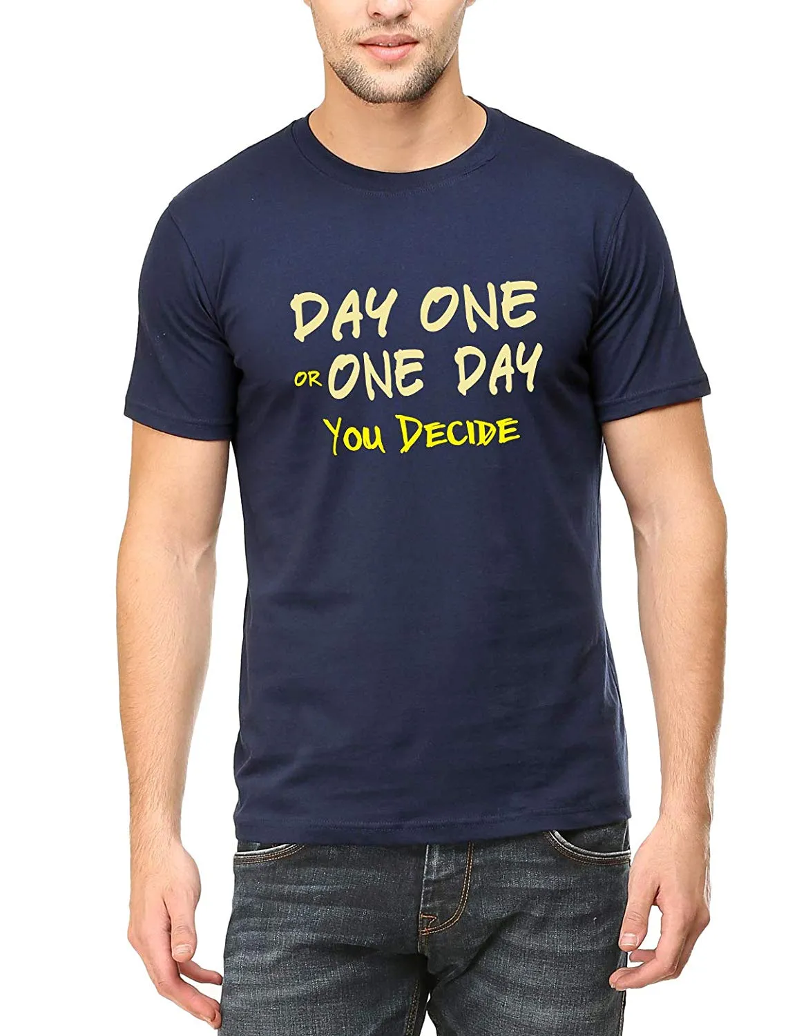 Swag Swami Men's  Day One Or One Day You Decide Cycling Motivation T-Shirt