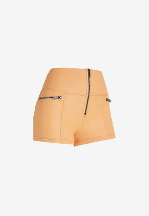 (WRUP10HS433-M44) Faux Leather WR.UP® Yellow Shorts