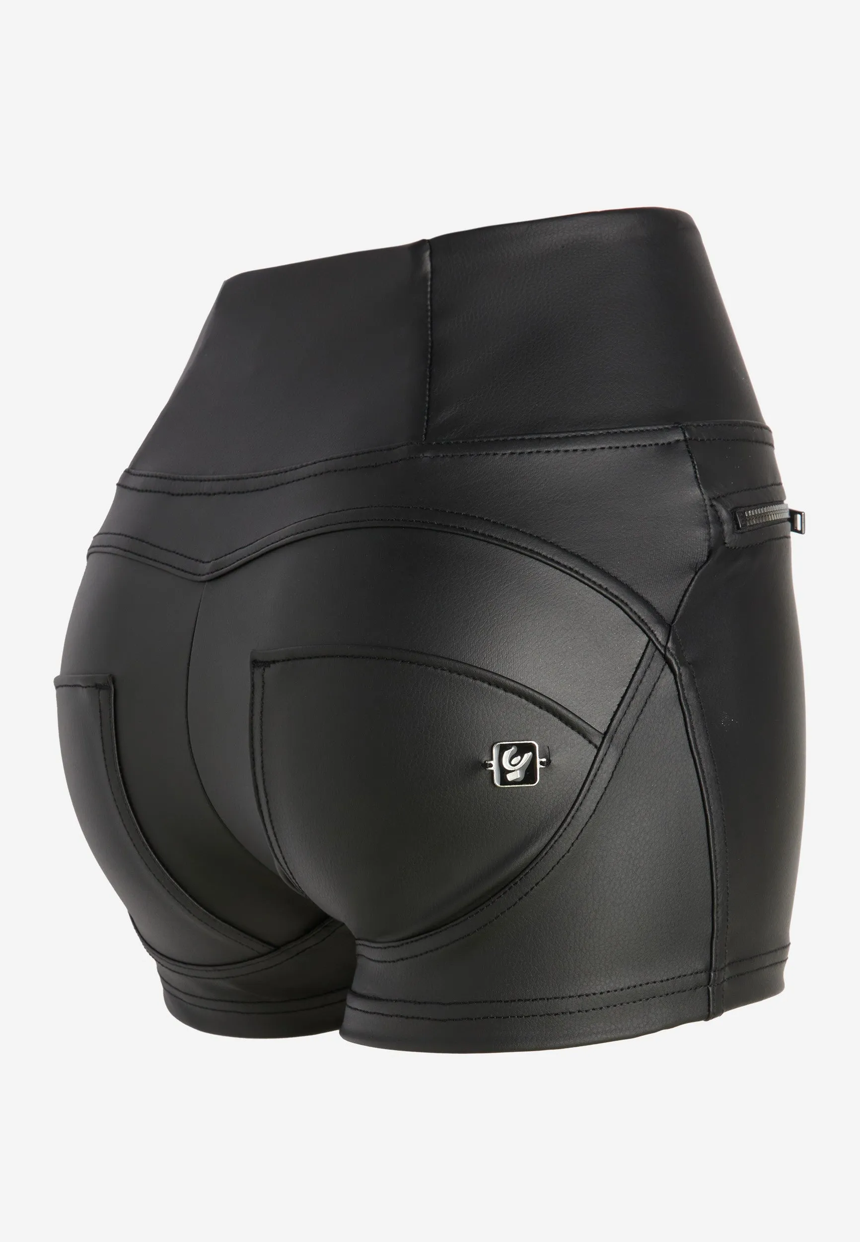 (WRUP10HS433-N) Faux Leather WR.UP® Black Shorts