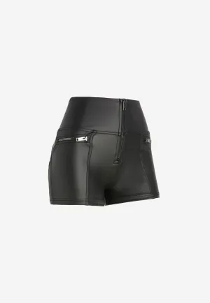 (WRUP10HS433-N) Faux Leather WR.UP® Black Shorts