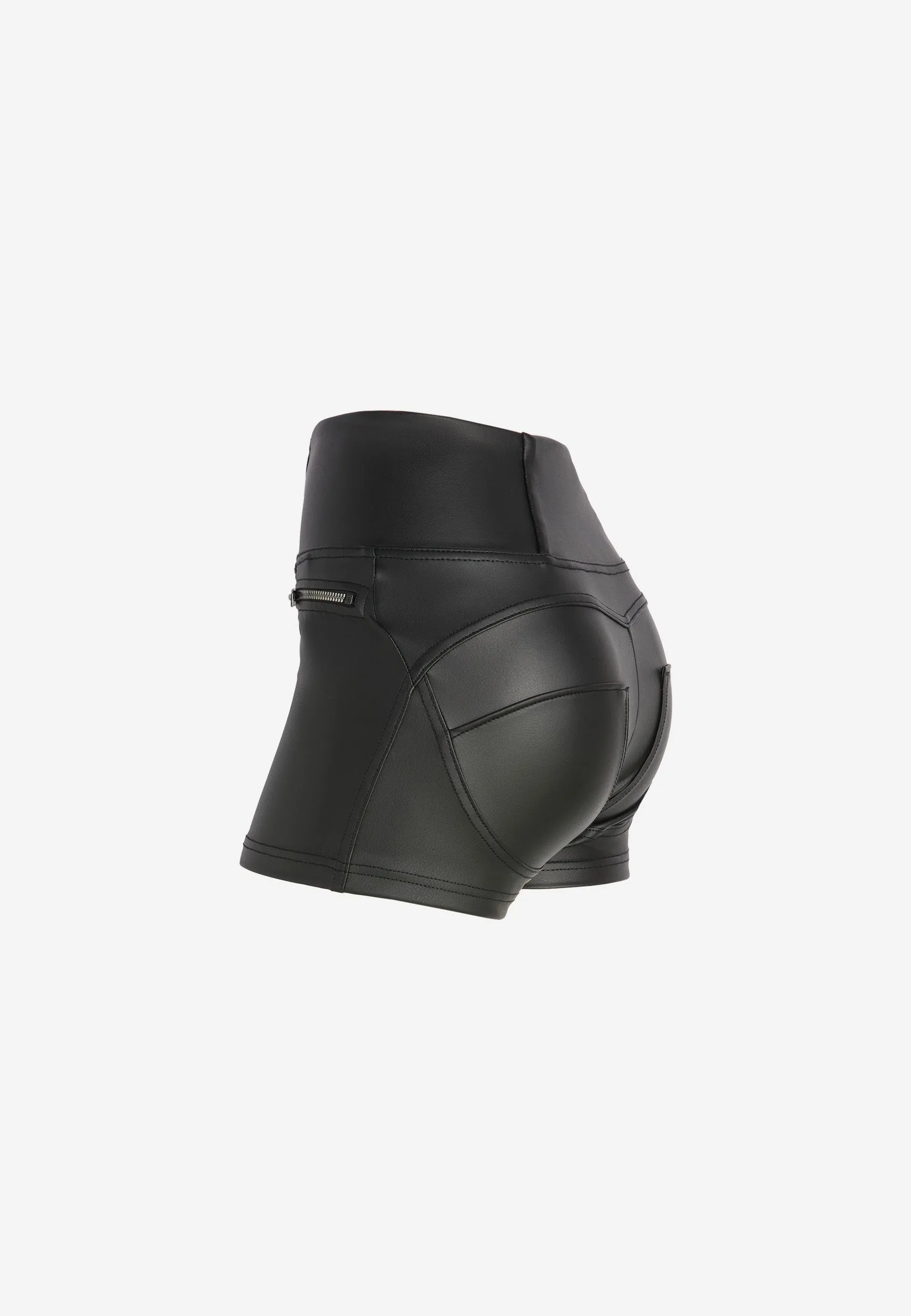 (WRUP10HS433-N) Faux Leather WR.UP® Black Shorts